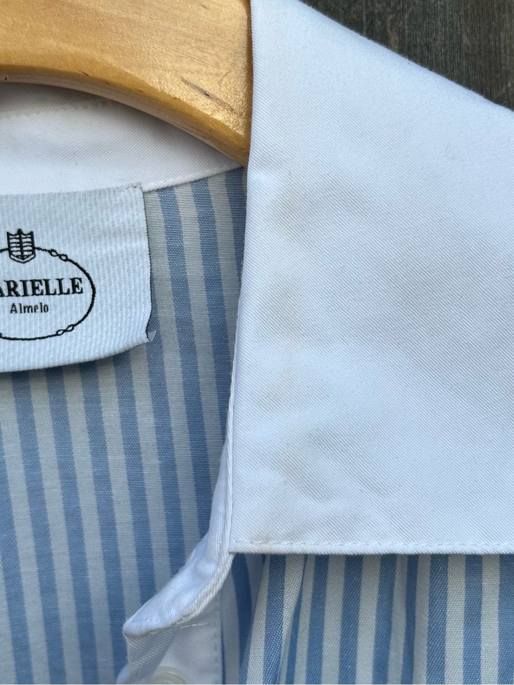 Marielle Almelo Brittany Blue Stripes Dress Egyptian Cotton Blue White OS - Picture 13 of 16
